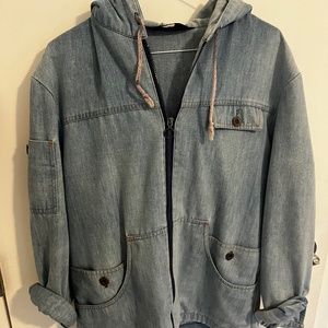 Vintage Denim Full zip Hoodie